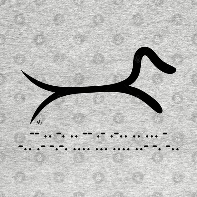 Minimalist Dachshund with morse code by mariauusivirtadesign